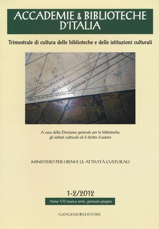 Accademie & biblioteche d'Italia (2012) vol. 1-2 - copertina