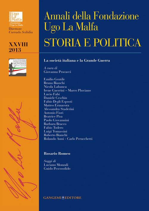 Annali della Fondazione Ugo La Malfa. Storia e politica (2013). Vol. 28 - copertina