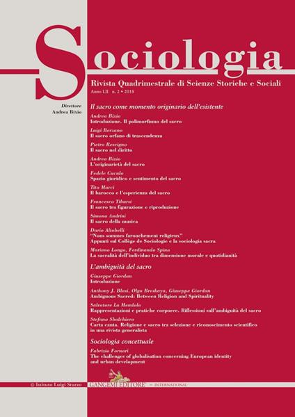 Sociologia. Rivista quadrimestrale di scienze storiche e sociali (2018). Vol. 2 - Andrea Bixio - ebook