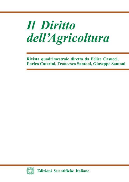 Il diritto dell'agricoltura (2020). Vol. 1 - copertina