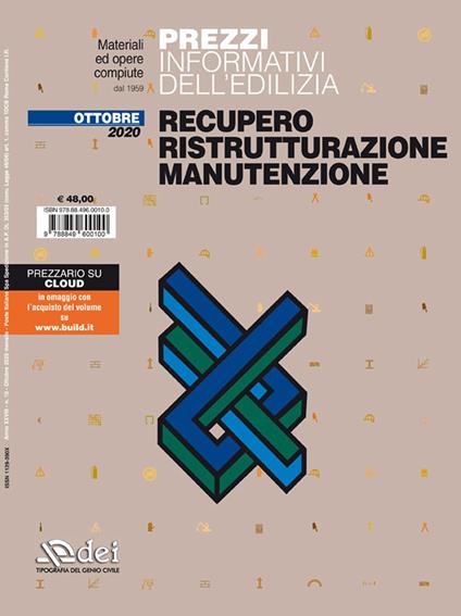 Prezzi informativi dell'edilizia. Recupero, ristrutturazione, manutenzione. Ottobre 2020 - copertina