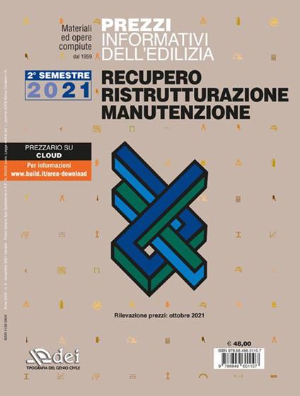 Prezzi informativi dell’edilizia. Recupero ristrutturazioni manutenzione. Ottobre 2021. - copertina