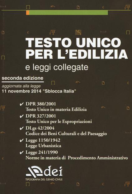 Testo unico per l'edilizia e leggi collegate - copertina