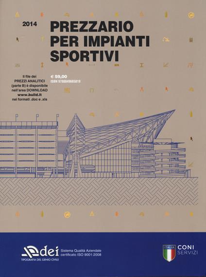 Prezzario per impianti sportivi 2014 - copertina