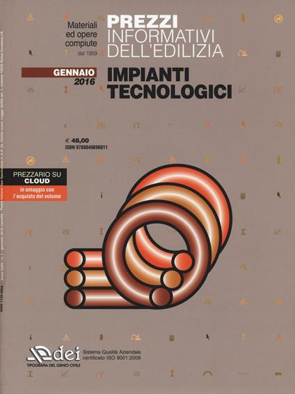 Prezzi informativi dell'edilizia. Impianti tecnologici. Gennaio 2016. Con aggiornamento online - copertina