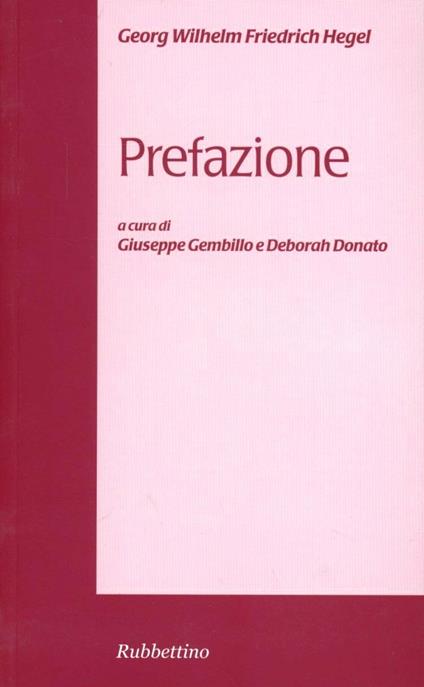 Prefazione - Friedrich Hegel - copertina