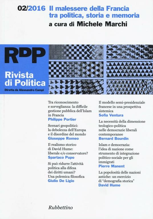 Rivista di politica (2016). Vol. 2: Il malessere della Francia tra politica, storia e memoria - copertina