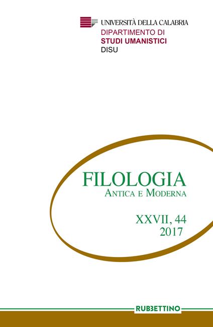 Filologia antica e moderna (2017). Vol. 44 - copertina