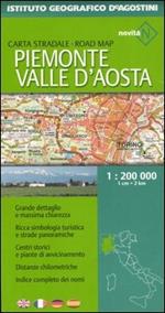 Piemonte e Valle d'Aosta 1:200 000. Ediz. multilingue