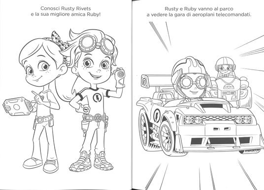 Gioca e colora. Rusty Rivets. Con adesivi. Ediz. a colori - Nate Lovett - 2