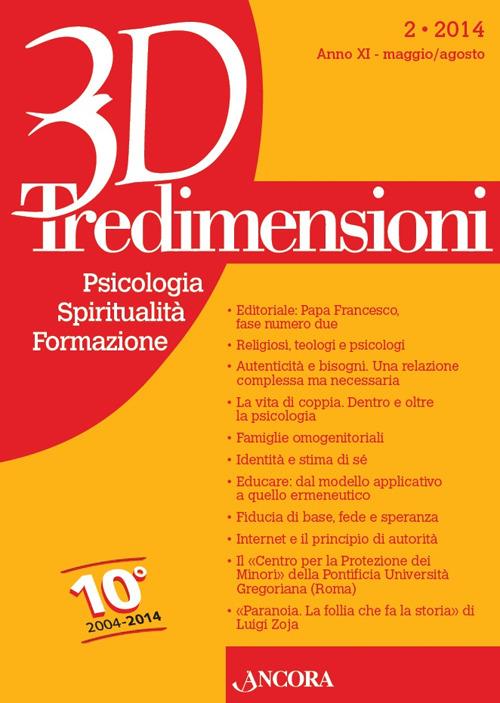 Tredimensioni. Psicologia, spiritualità, formazione (2014). Vol. 2 - copertina