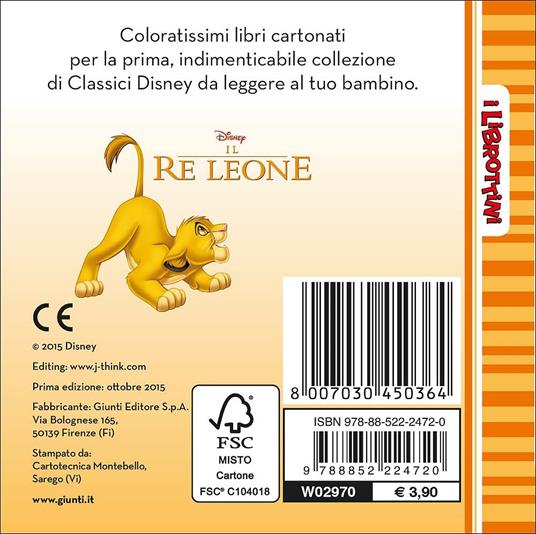 Il re Leone - Libro - Disney Libri - I librottini