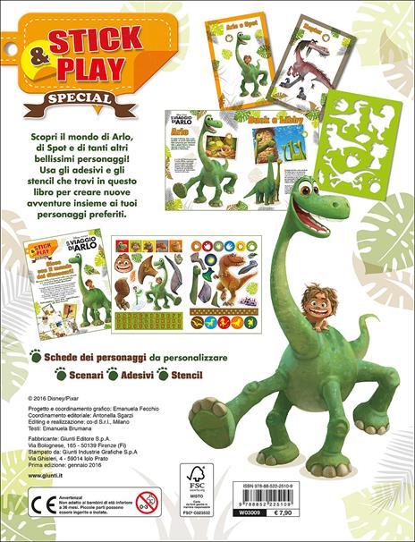 Il viaggio di Arlo. Crea il mondo dei dinosauri. Stick & play. Con adesivi - 2