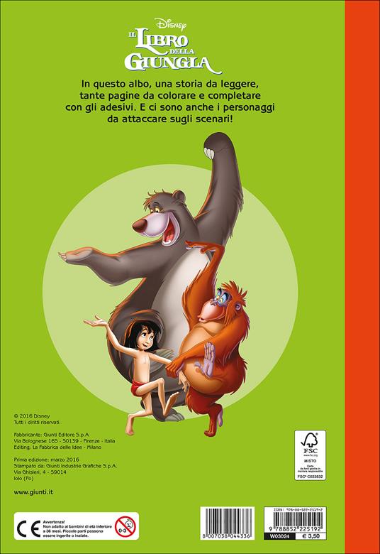Il libro della giungla. Staccattacca & colora. Con adesivi. Ediz.  illustrata - Libro - Disney Libri - Staccattacca & colora | laFeltrinelli