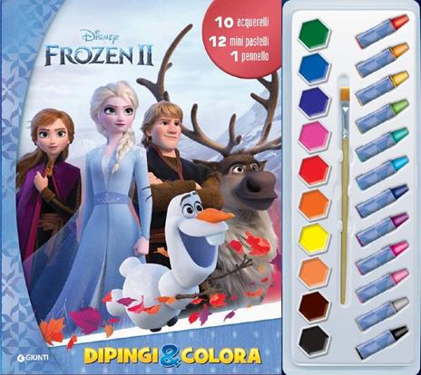 Frozen 2. Dipingi &colora. Con 12 pastelli a cera, 10 acquerelli e 1 pennello - copertina