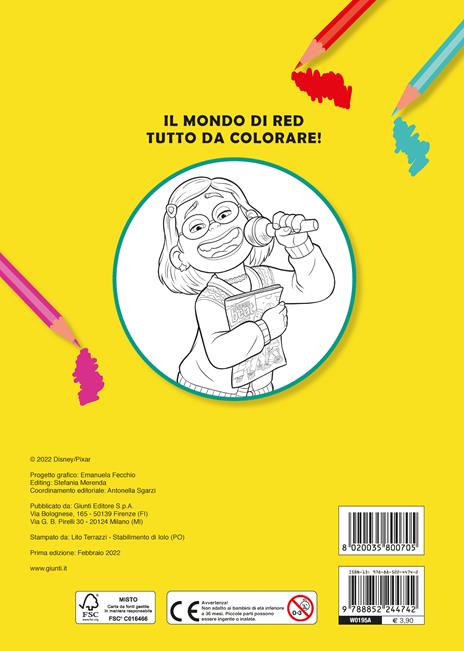 Rosso come un panda. Red. Primo album da colorare. Ediz. a colori - Libro - Disney  Libri - Primo album da colorare