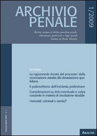 Archivio penale 2009 G. Pansini Libro Aracne Feltrinelli