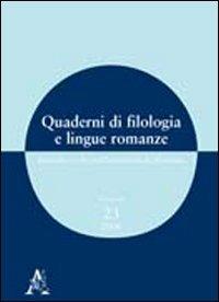 Quaderni di filologia e lingue romanze. Ricerche svolte nell'Università di Macerata (2008). Con CD-ROM. Vol. 23 - Barbara Bottari,Daniela Fabiani,Cinzia Gigli - copertina