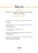 Metis. Ricerche di sociologia, psicologia e antropologia della comunicazione (2021). Vol. 28\2