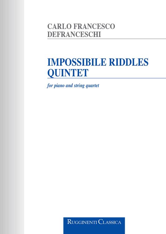 Impossible riddles quintet - Defranceschi Carlo Francesco - copertina