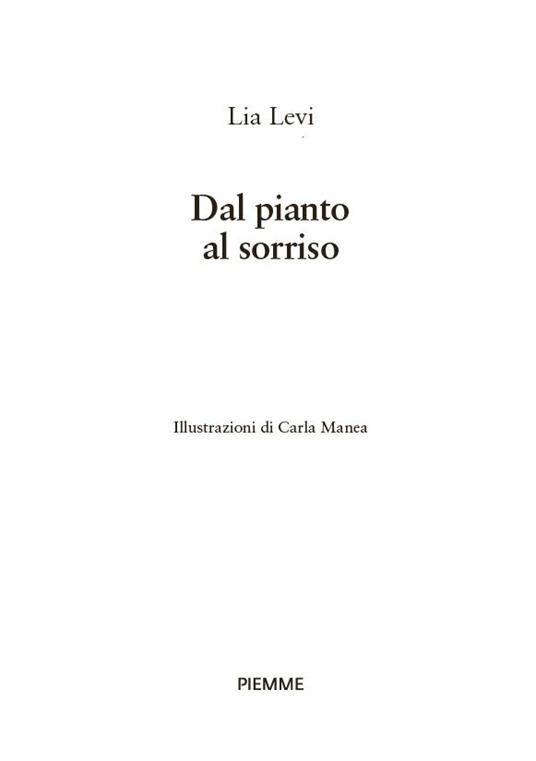 Dal pianto al sorriso - Lia Levi - 2