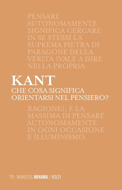 Che cosa significa orientarsi nel pensiero? - Immanuel Kant - copertina