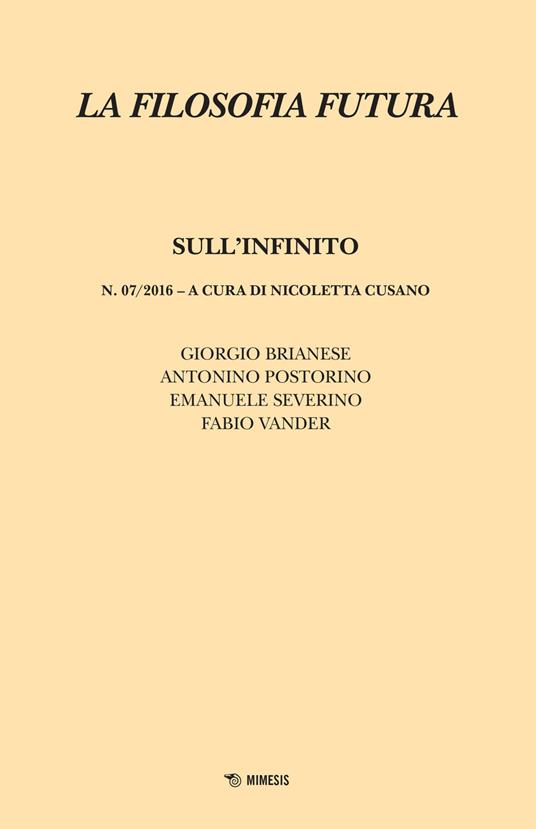 La filosofia futura (2016). Vol. 7: Sull'infinito. - copertina