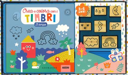 Il tempo. Crea e colora con i timbri. Ediz. a colori. Con gadget - Steffie Brocoli - copertina