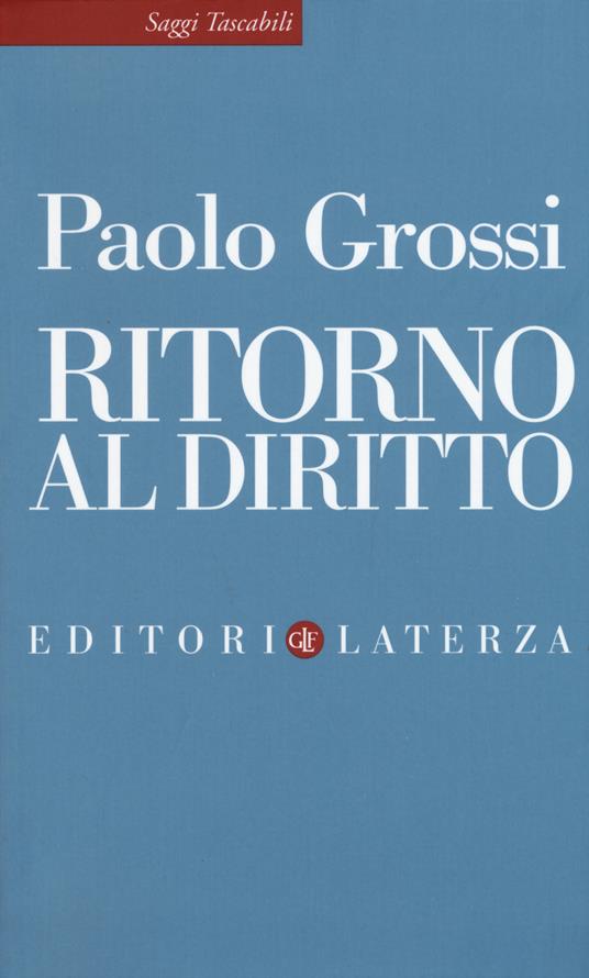 Ritorno al diritto - Paolo Grossi - copertina