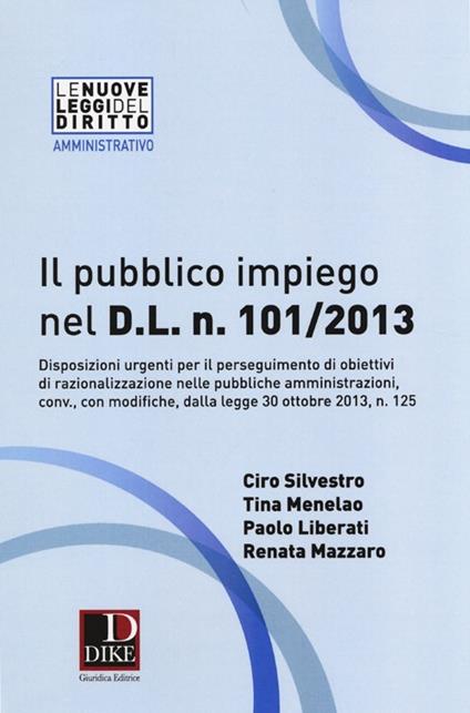 Il pubblico impiego nel D.L. n. 101/2013 - copertina