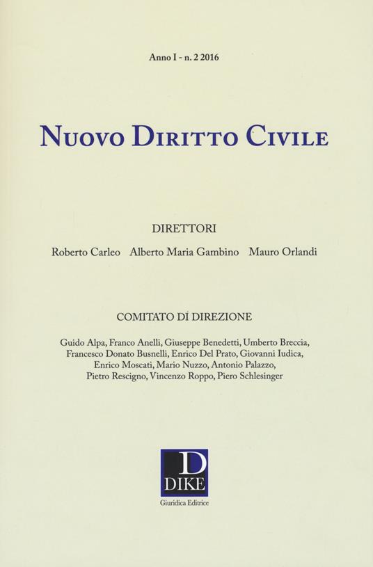 Nuovo diritto civile   (2016). Vol. 2 - copertina