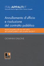 Annullamento d'ufficio e risoluzione del contratto pubblico. Nuove prospettive alla luce del codice dei contratti pubblici e del correttivo del 2017