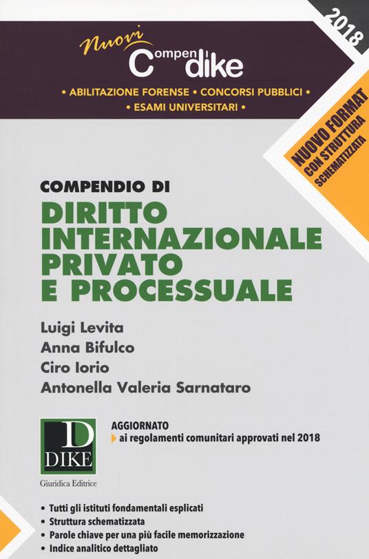 Compendio di diritto internazionale privato e processuale - Luigi Levita,Anna Bifulco,Ciro Iorio - copertina