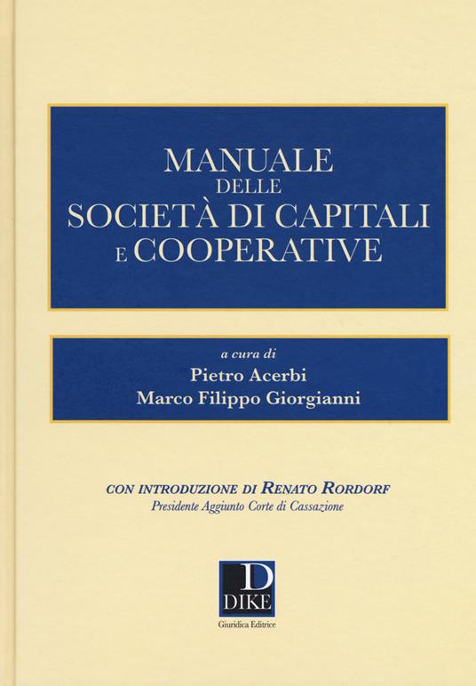 Manuale delle società di capitali e cooperative - copertina