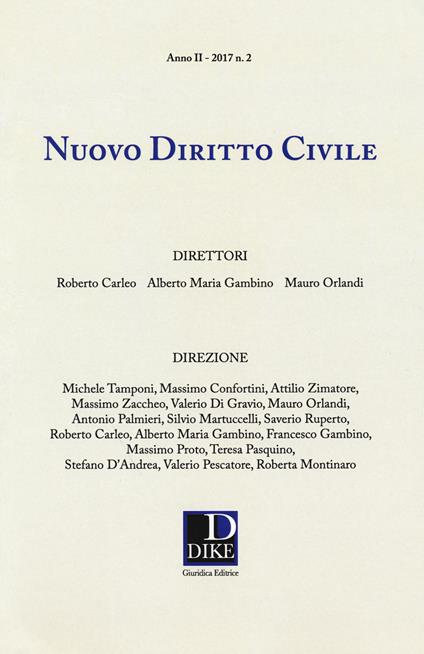 Nuovo diritto civile (2017). Vol. 2 - copertina