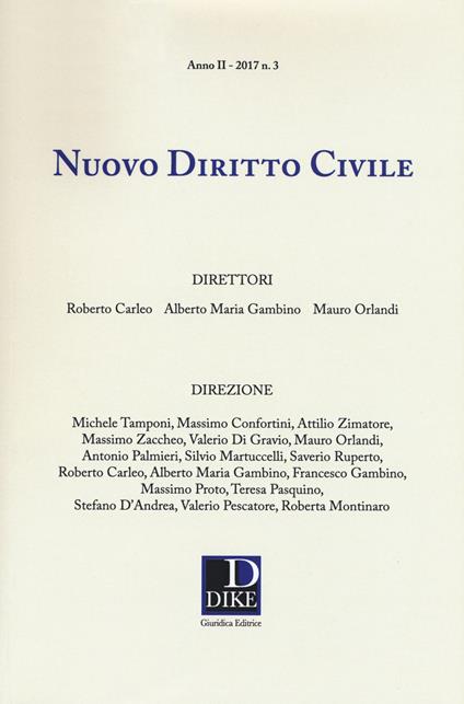 Nuovo diritto civile (2017). Vol. 3 - copertina