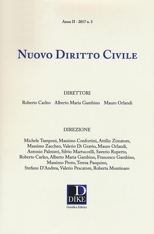 Nuovo diritto civile (2017). Vol. 3 - copertina