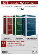 Kit codici normativi per il concorso in magistratura e concorsi superiori 2024: Codice civile-Codice penale-Codice amministrativo. Con aggiornamento online