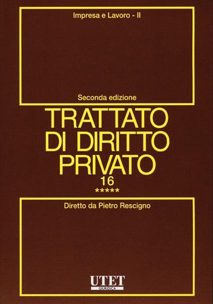 Trattato di diritto privato. Vol. 16\5: Impresa e lavoro. - copertina