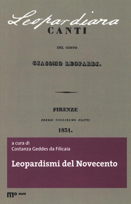 Leopardismi del Novecento - copertina