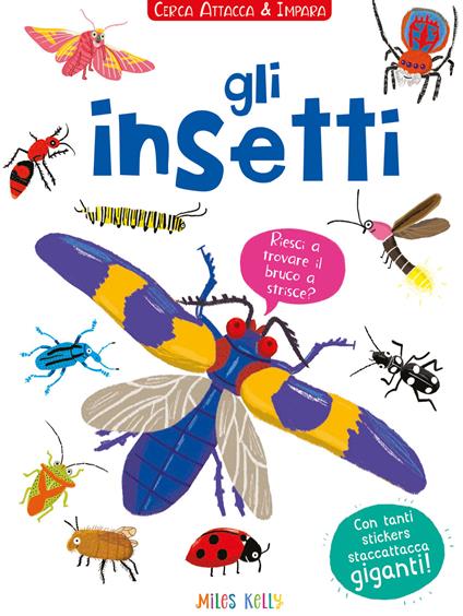 Gli insetti! Cerca attacca e impara. Con adesivi. Ediz. illustrata - Miles Kelly - copertina