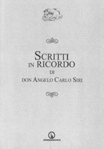 Scritti in ricordo di don Angelo Carlo Siri