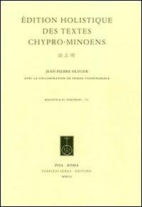 Édition holistique des textes chypro-minoens - Jean-Pierre Olivier - copertina