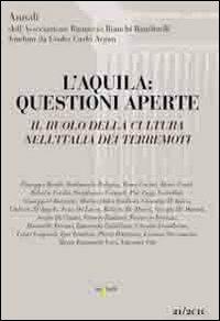 L'Aquila: questioni aperte. Il ruolo della cultura nell'Italia dei terremoti - copertina