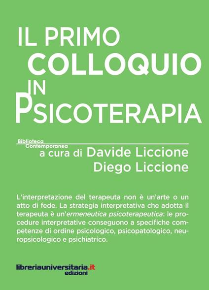 Il primo colloquio in psicoterapia - copertina