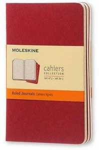 Cartoleria Quaderno Cahier Journal Moleskine pocket a righe rosso. Cranberry Red. Set da 3 Moleskine