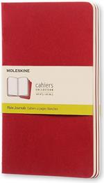Quaderno Cahier Journal Moleskine large a pagine bianche rosso. Cranberry Red. Set da 3