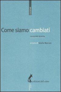 Come siamo cambiati - Giuseppe De Rita - copertina