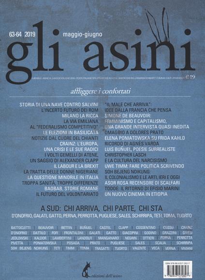 Gli asini. Rivista di educazione e intervento sociale (2019). Vol. 63-64: Affliggere i confortati. - copertina