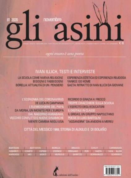 Gli asini. Rivista di educazione e intervento sociale (2020). Vol. 81 - copertina